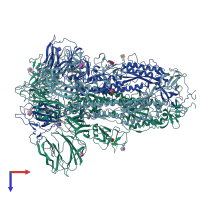 PDB entry 8h3e coloured by chain, top view.