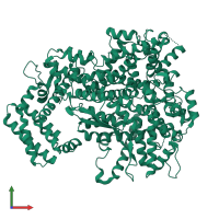 PDB entry 8h4u coloured by chain, front view.