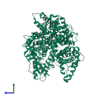 PDB entry 8h4u coloured by chain, side view.