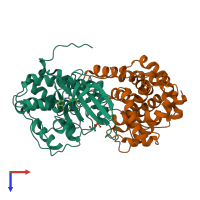 PDB entry 8h6p coloured by chain, top view.