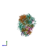 PDB entry 8h7g coloured by chain, side view.