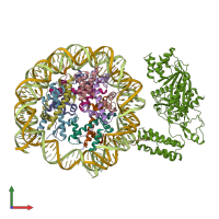 PDB entry 8hag coloured by chain, front view.