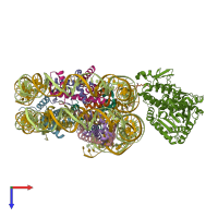 PDB entry 8hag coloured by chain, top view.
