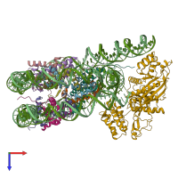 PDB entry 8hah coloured by chain, top view.