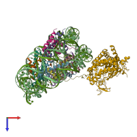 PDB entry 8hak coloured by chain, top view.