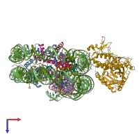 PDB entry 8hal coloured by chain, top view.