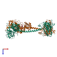 PDB entry 8hbh coloured by chain, top view.