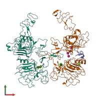 PDB entry 8hgp coloured by chain, front view.