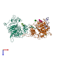 PDB entry 8hgp coloured by chain, top view.