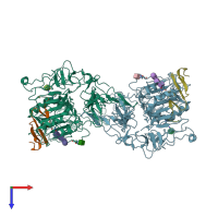 PDB entry 8hgs coloured by chain, top view.