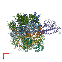 PDB entry 8hh5 coloured by chain, top view.