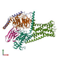 PDB entry 8hj0 coloured by chain, front view.