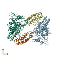 PDB entry 8hkh coloured by chain, front view.