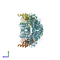 PDB entry 8hkh coloured by chain, side view.