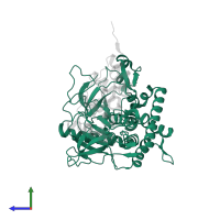 Botulinum neurotoxin type A in PDB entry 8hkh, assembly 1, side view.