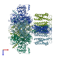 PDB entry 8hkk coloured by chain, top view.