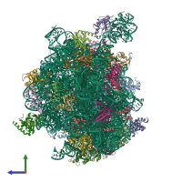 PDB entry 8hku coloured by chain, side view.