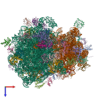 PDB entry 8hl5 coloured by chain, top view.