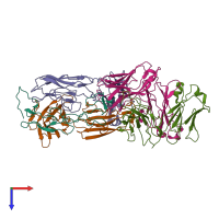 PDB entry 8hlb coloured by chain, top view.