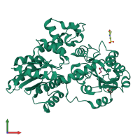PDB entry 8hok coloured by chain, front view.