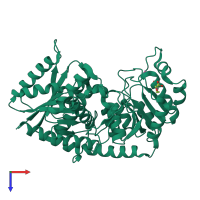 PDB entry 8hok coloured by chain, top view.