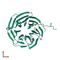 PDB entry 8hqw coloured by chain, front view.