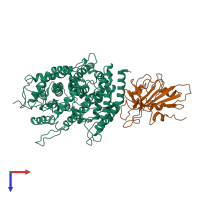 PDB entry 8hrl coloured by chain, top view.