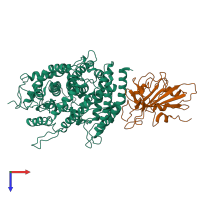 PDB entry 8hrl coloured by chain, top view.