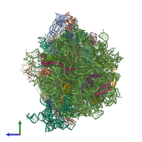 PDB entry 8hsp coloured by chain, side view.