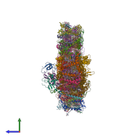 PDB entry 8htu coloured by chain, side view.