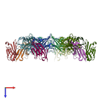 PDB entry 8hxa coloured by chain, top view.