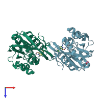 PDB entry 8hxo coloured by chain, top view.