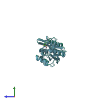 PDB entry 8hxw coloured by chain, side view.