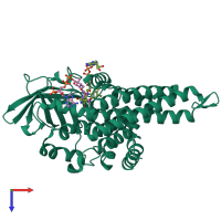 PDB entry 8i4r coloured by chain, top view.