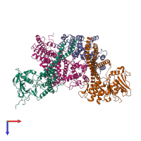 PDB entry 8i4w coloured by chain, top view.