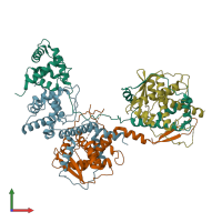 PDB entry 8i8c coloured by chain, front view.