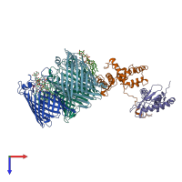 PDB entry 8i8x coloured by chain, top view.