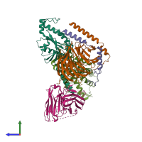 PDB entry 8i95 coloured by chain, side view.