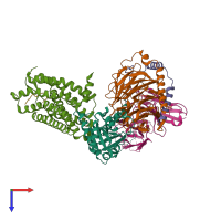 PDB entry 8i95 coloured by chain, top view.
