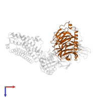 Guanine nucleotide-binding protein G(I)/G(S)/G(T) subunit beta-1 in PDB entry 8ia7, assembly 1, top view.