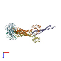 PDB entry 8idd coloured by chain, top view.