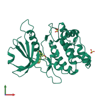 PDB entry 8ie7 coloured by chain, front view.