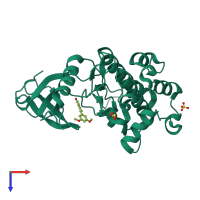 PDB entry 8ie7 coloured by chain, top view.
