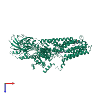 PDB entry 8ien coloured by chain, top view.