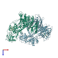 PDB entry 8iff coloured by chain, top view.
