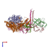 PDB entry 8ihn coloured by chain, top view.