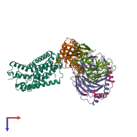 PDB entry 8ija coloured by chain, top view.
