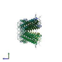PDB entry 8ijq coloured by chain, side view.