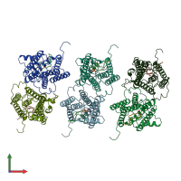 PDB entry 8ijr coloured by chain, front view.