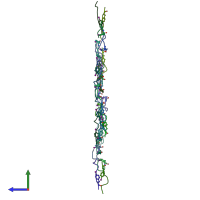 PDB entry 8ikp coloured by chain, side view.